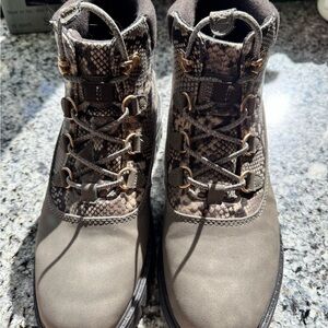 Hey Dude Women's Snake Print Boots - Brown and Black
